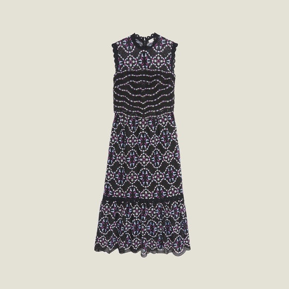 Sandro Inaya Guipure Embroidered Lace Midi dress. In the size 36 - Picture 2 of 6